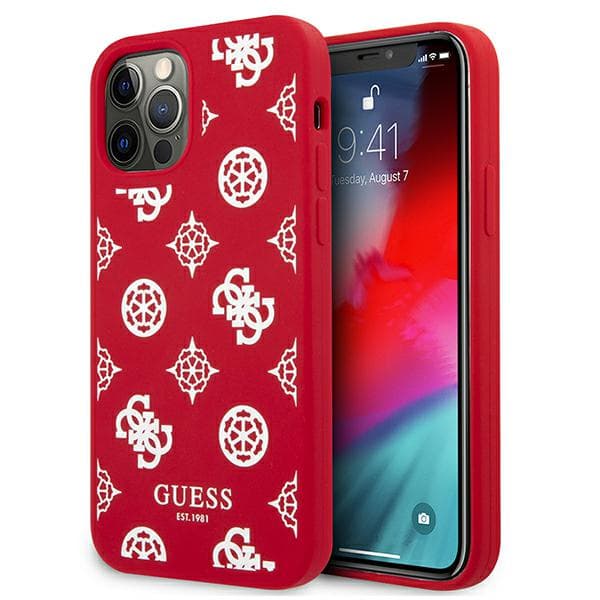 Guess Peony Collection-etui til iPhone 12 Pro Max, rød
