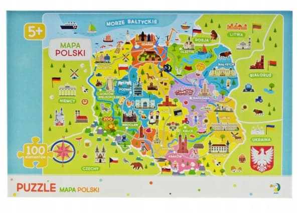 Puslespilskort over Polen