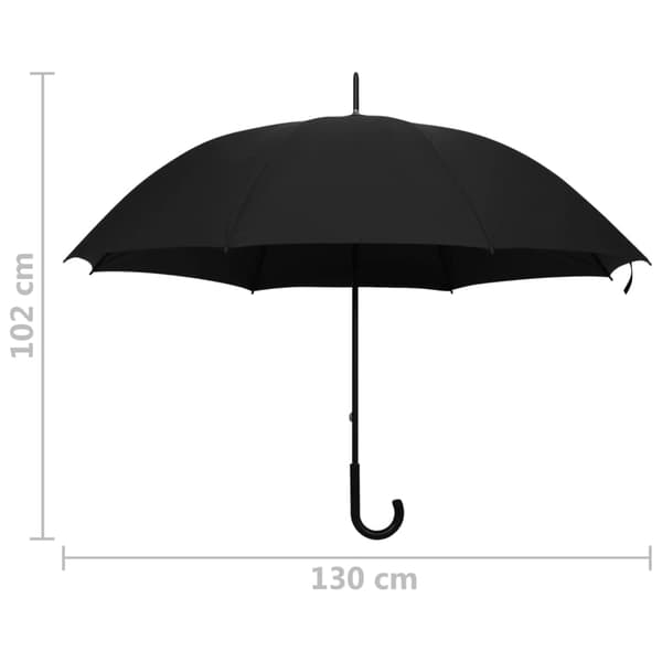 vidaXL Sateenvarjo musta, 130 cm