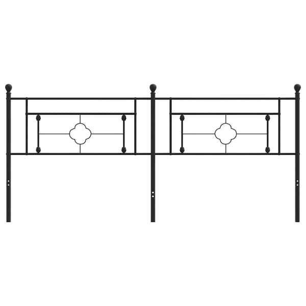 vidaXL metalsengegavl, sort, 200 cm