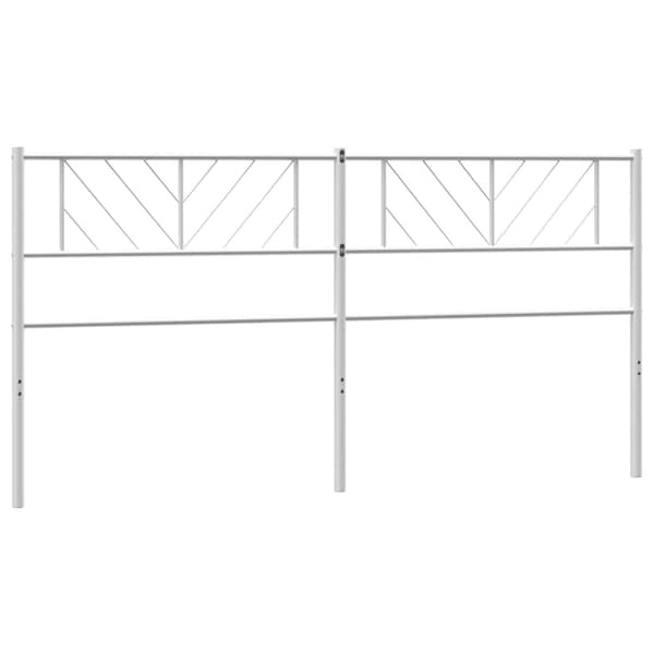vidaXL metalsengegavl, hvid, 200 cm