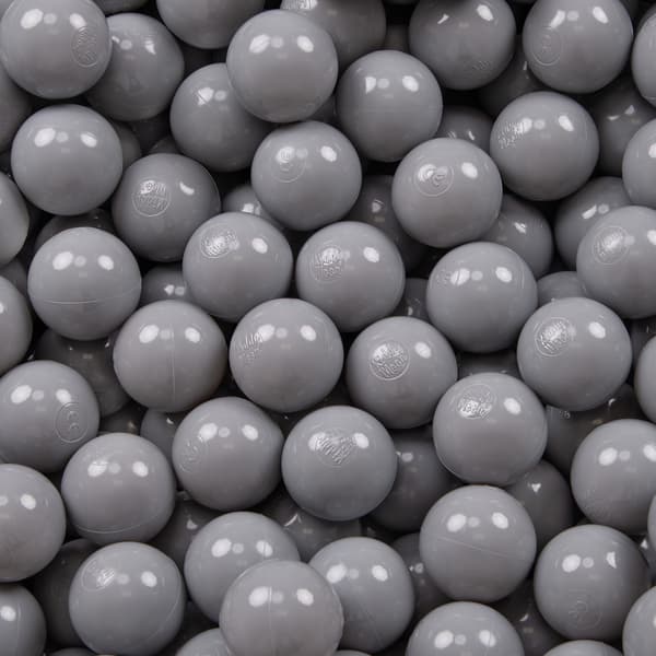 KiddyMoon plastbollar 7 cm grå 700 leksaksbollar set