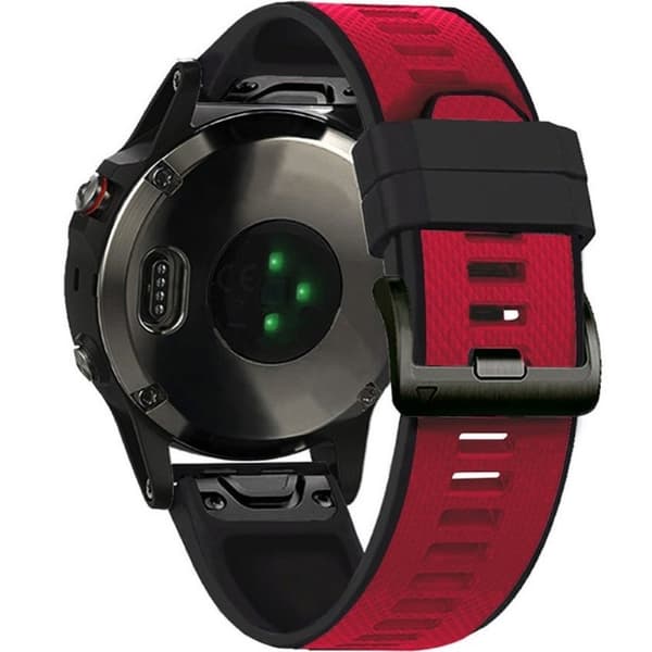 Quickfit Silikonerem 26mm til Garmin, Rød / Sort
