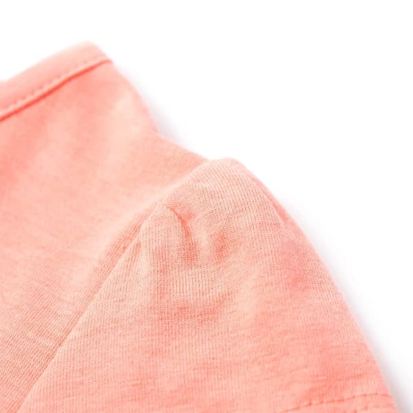 Barn-T-shirt, neonkorall, 128