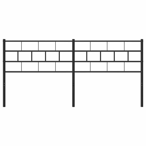 vidaXL metalsengegavl, sort, 193 cm