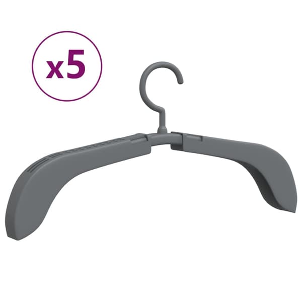 vidaXL Säädettävä vaatehenkari 5 kpl harmaa
