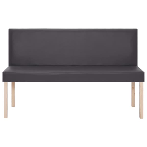 vidaXL Bänk, 139,5 cm, grått konstläder