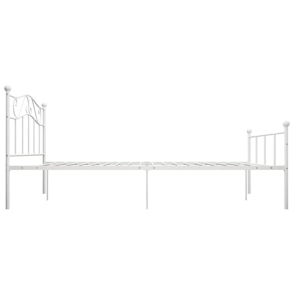 vidaXL Sängram vit metall 140 x 200 cm