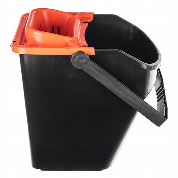 25L spand med vridemaskine FLAD MOPPE - SORT-ORANGE