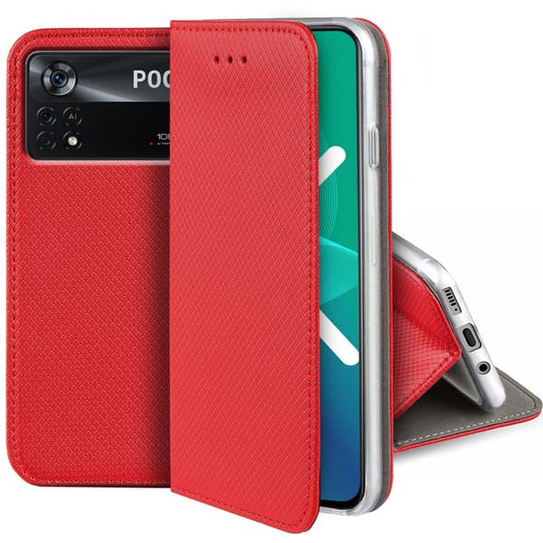 Smart Magnet-cover til Xiaomi Poco X4 Pro 5G, Rød