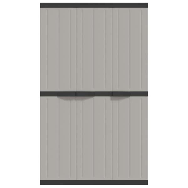 vidaXL haveskab grå og sort 97x37x165 cm PP