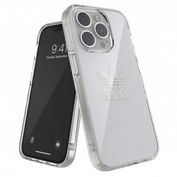 Adidas iPhone 14 Pro -kotelo, läpinäkyvä