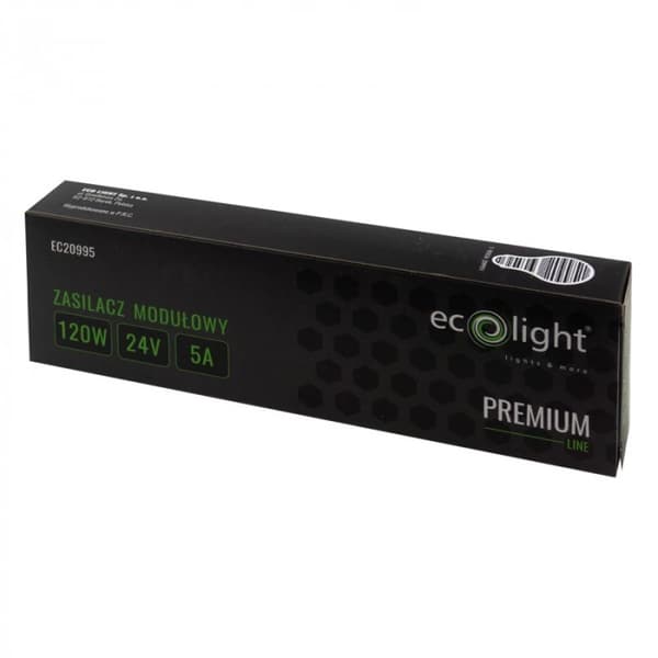 LED-strömförsörjning modulär transformator Slim PREMIUM 120W 24V 5A Ecolight