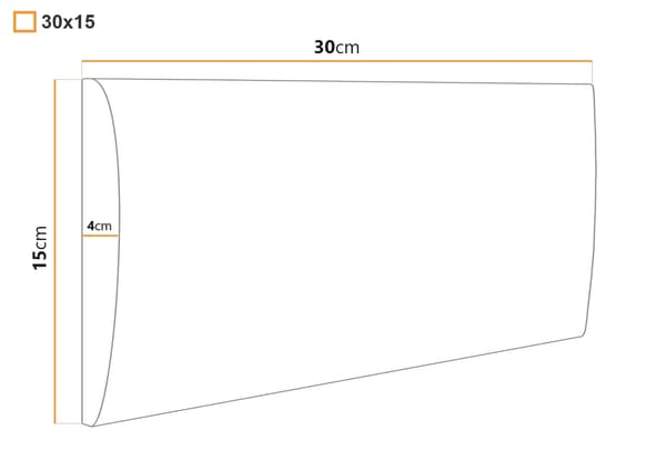 Polstret panel 30x15 Mono 248 (Sort)