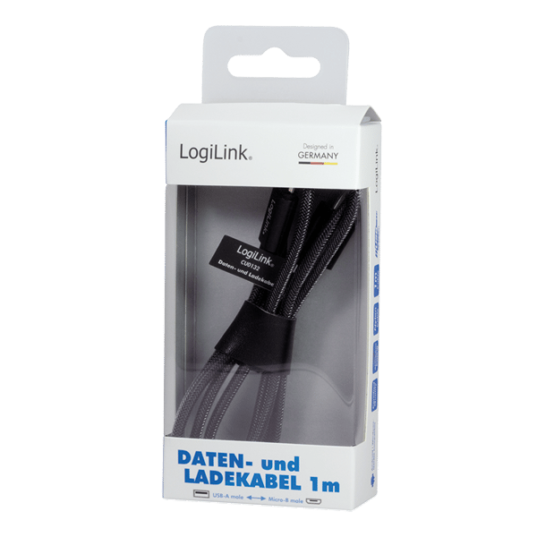 LogiLink USB 2.0 USB-A til Micro-USB-kabel, 1 m, til opladning og synkronisering