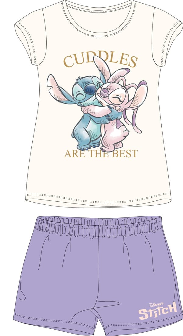 Stitch Sticz pyjamas til piger kortærmede shorts 104