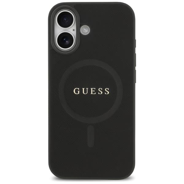 Guess Saffiano Classic Logo MagSafe-etui til iPhone 17, sort