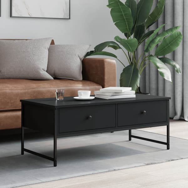 vidaXL sofabord, sort, 101x49x39,5 cm, træbaseret materiale