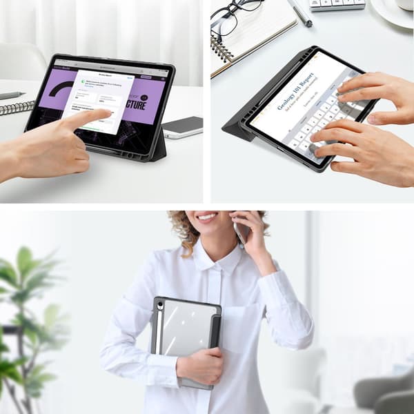 Etui til Samsung Galaxy Tab S10 Lite / S10 FE / S9 FE, Dux Ducis TOBY, sort