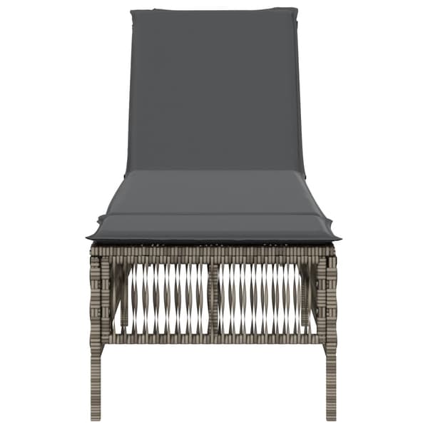 vidaXL liggestol med hynde, grå, polyrattan