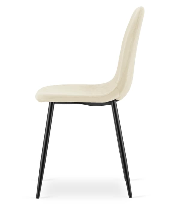 PADVA stol - lys beige fløjl / sorte ben x 1