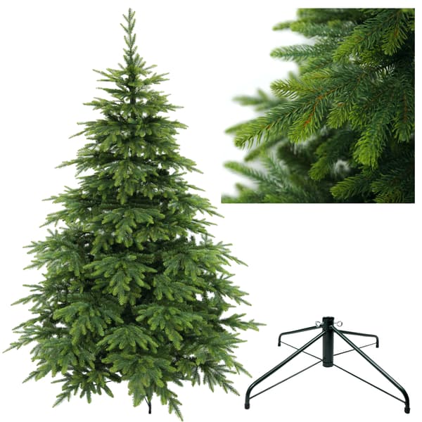 Kunstigt juletræ Gran Natur PE + PVC 220 cm