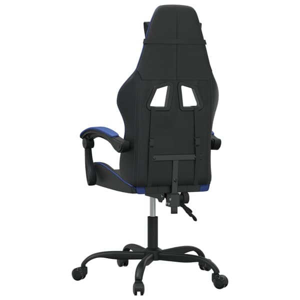 vidaXL drejelig gamingstol sort og blå kunstlæder