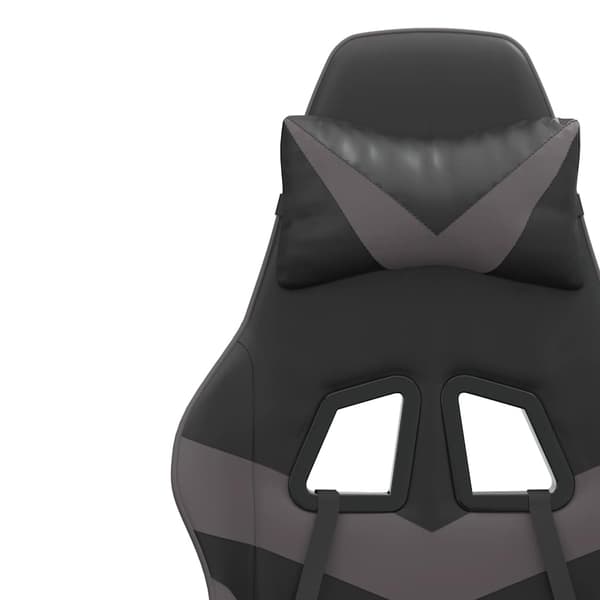 vidaXL drejelig gamingstol, sort og grå, kunstlæder