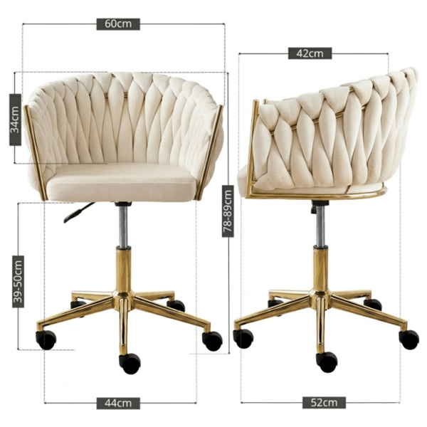 Cristian kontorsstol, beige sammet