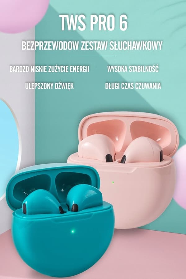 Pro 6 Bluetooth 5.2 trådløse hovedtelefoner