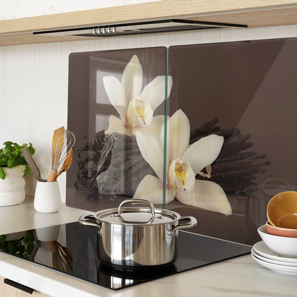 Dekorative glasplader til servering af snacks, vaniljestang, 2x40x52 cm
