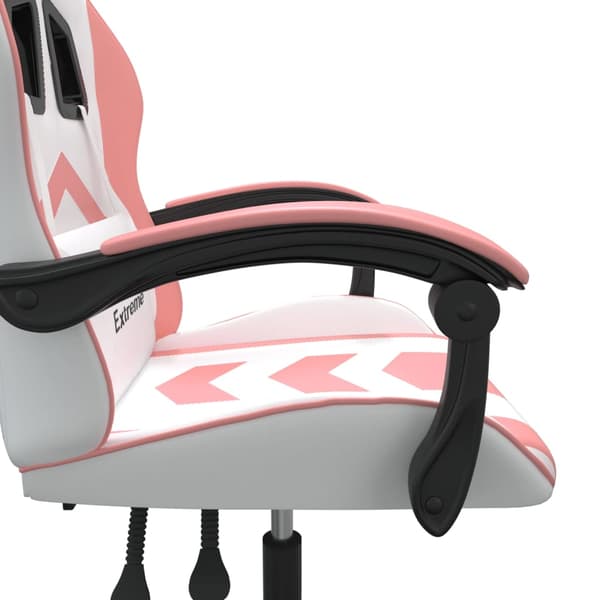 vidaXL Gamingstol, vit och rosa, konstläder