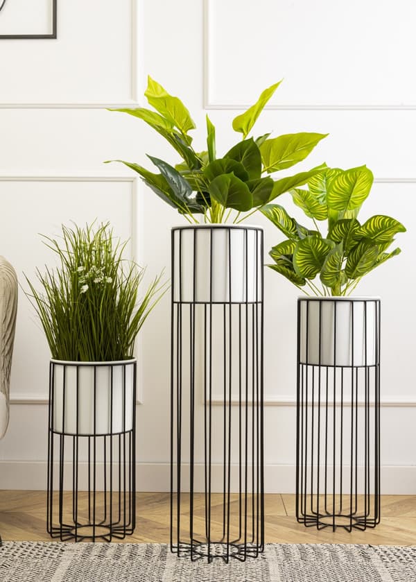 Modernt blomsterställ med lock 42 cm LOFT