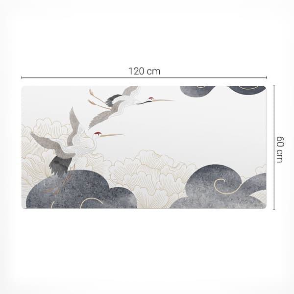 Cranes and Clouds skridsikker gamingmusemåtte 120x60 cm