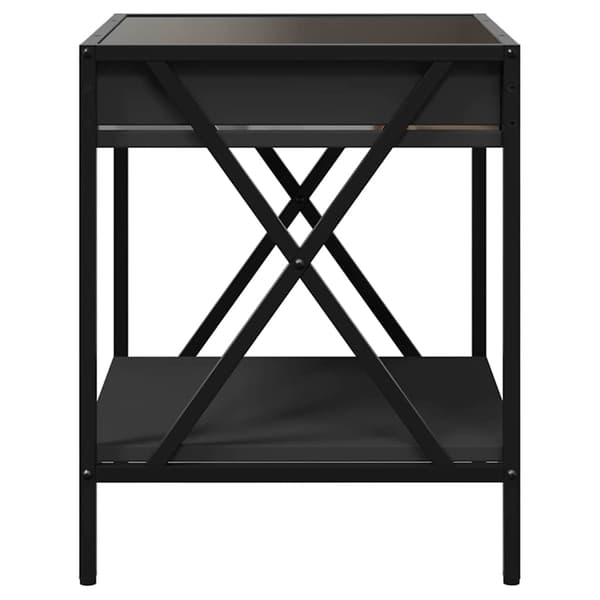vidaXL Infinity LED natbord sort 40x40x49 cm