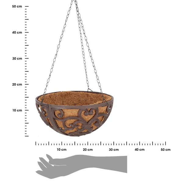 Ripustettava kori kookospähkinällä, 30 cm