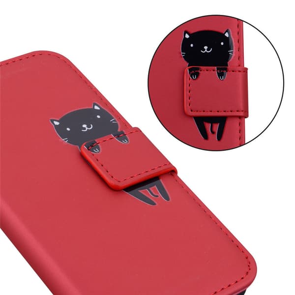 Pung-etui til Samsung Galaxy A52 / A52S, Kat, Rød