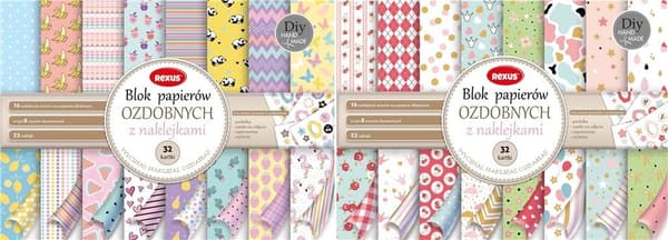 A4/32K dekorativ papirblok til scrapbooking