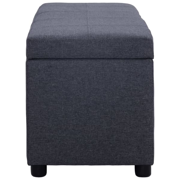 vidaXL Förvaringsbänk 116 cm mörkgrå polyester