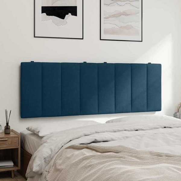 vidaXL Sängynpäädyn tyyny, sininen, 140 cm, sametti
