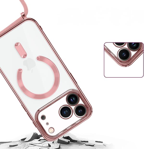 iPhone 17 Pro Max-skal, Electro MagSafe, rosa + rem