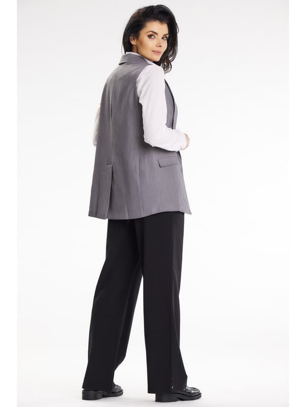 Elegant väst med sjalkrage, grå M
