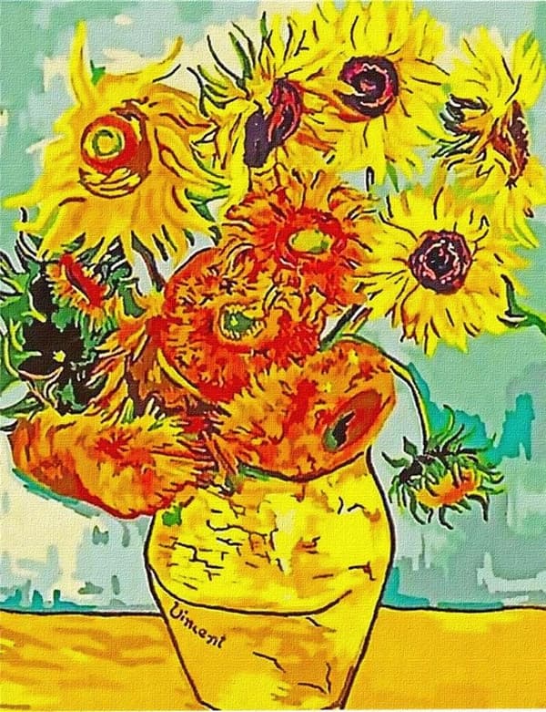 Maleri efter tal - Solsikker Van Gogh 40x50