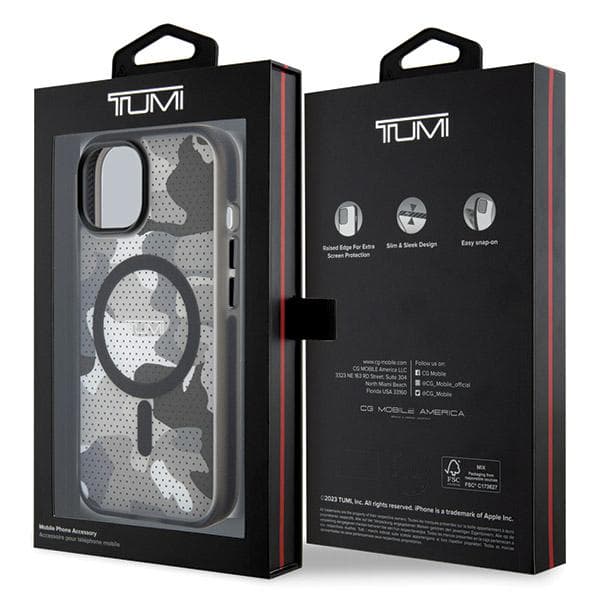 Tumi Frosted Camo Print MagSafe-etui til iPhone 15, sort