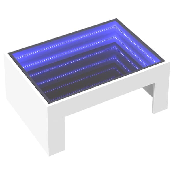 vidaXL Infinity LED soffbord vitt 70x50x30 cm
