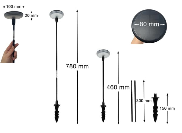 Solcellsdriven LED-trädgårdslampa, skymningssensor, neutral 4000K, IP65
