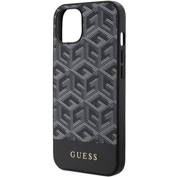 Guess GCube Stripes MagSafe-etui til iPhone 15, sort