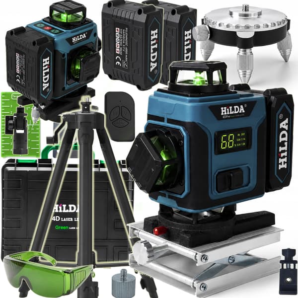 HILDA LASERVAT 16 LINJER KRYDSLASER 4D PRO + STATIV 1,6 M