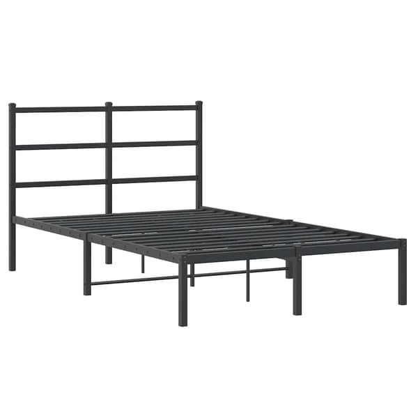 vidaXL metalsengestel med hovedgærde sort 120x190 cm