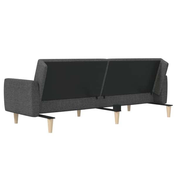 vidaXL 2-sits bäddsoffa, mörkgrå, klädd i tyg